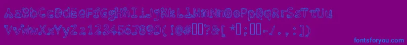 Penis Typography Regular Font – Blue Fonts on Purple Background