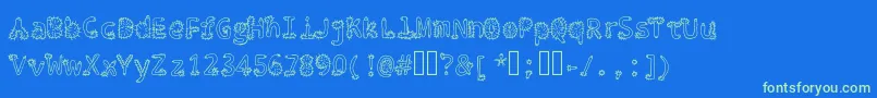 Penis Typography Regular Font – Green Fonts on Blue Background