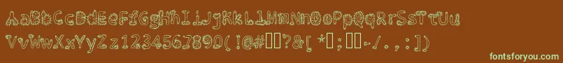 Penis Typography Regular Font – Green Fonts on Brown Background