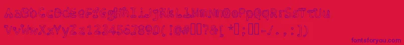 Penis Typography Regular Font – Purple Fonts on Red Background