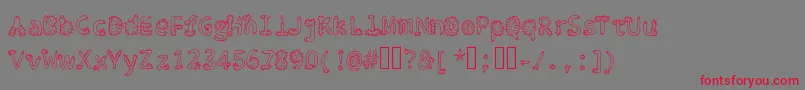 Penis Typography Regular-Schriftart – Rote Schriften auf grauem Hintergrund