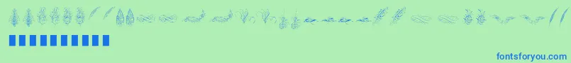 Penmanship Feather Font – Blue Fonts on Green Background