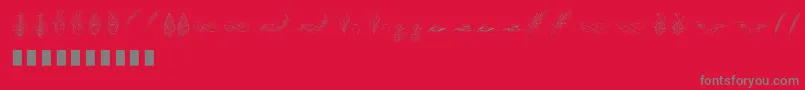 フォントPenmanship Feather – 赤い背景に灰色の文字