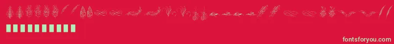 Penmanship Feather Font – Green Fonts on Red Background