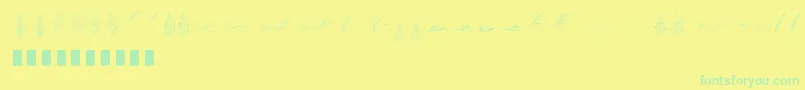 Police Penmanship Feather – polices vertes sur fond jaune