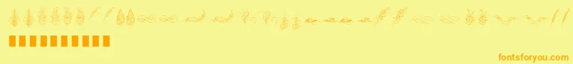Penmanship Feather-Schriftart – Orangefarbene Schriften auf gelbem Hintergrund