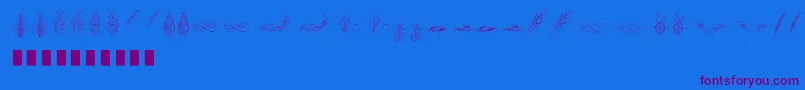 フォントPenmanship Feather – 紫色のフォント、青い背景
