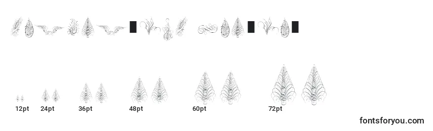Размеры шрифта Penmanship Feather