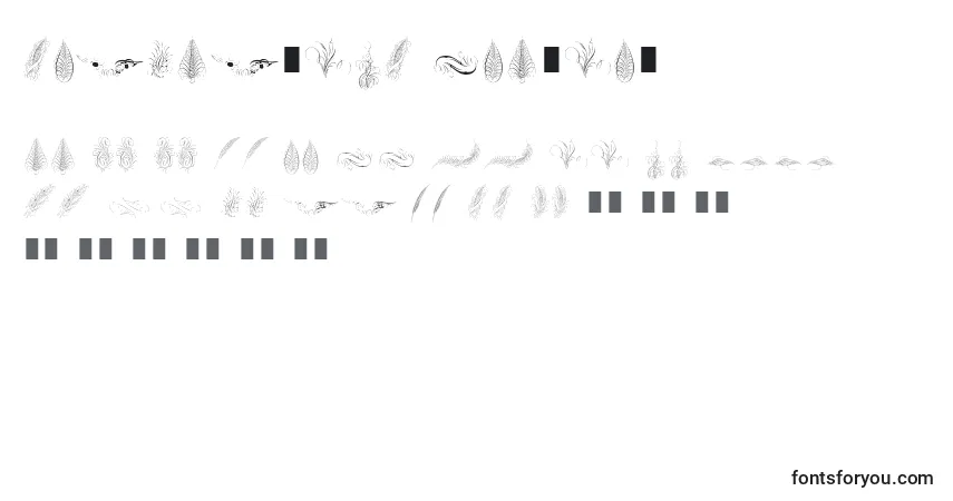 Schriftart Penmanship Feather (136652) – Alphabet, Zahlen, spezielle Symbole