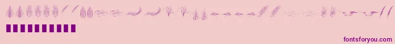 Czcionka Penmanship Feather – fioletowe czcionki na różowym tle
