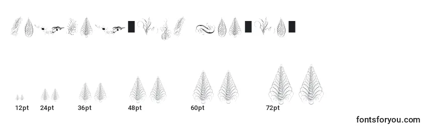Размеры шрифта Penmanship Feather (136652)