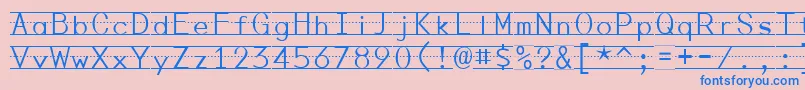 PENMP   -Schriftart – Blaue Schriften auf rosa Hintergrund