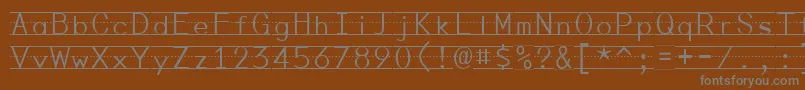 フォントPENMP    – 茶色の背景に灰色の文字