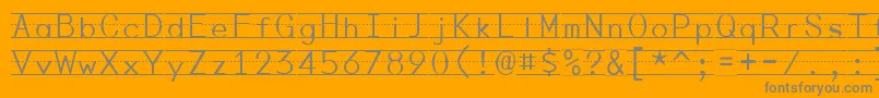 PENMP   -Schriftart – Graue Schriften auf orangefarbenem Hintergrund