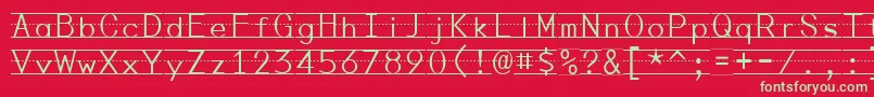 フォントPENMP    – 赤い背景に緑の文字