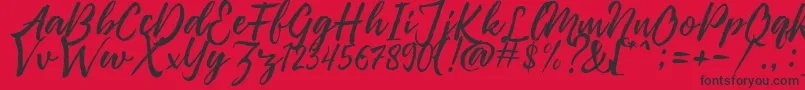 Pennelo Free Demo Font – Black Fonts on Red Background