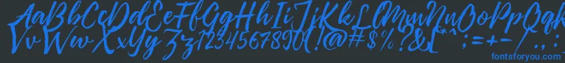 Pennelo Free Demo Font – Blue Fonts on Black Background