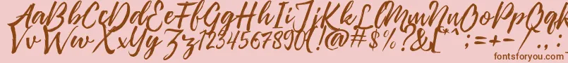 Pennelo Free Demo Font – Brown Fonts on Pink Background