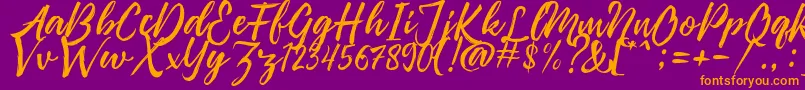 Pennelo Free Demo Font – Orange Fonts on Purple Background