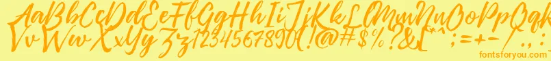 Pennelo Free Demo Font – Orange Fonts on Yellow Background