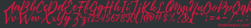 Pennelo Free Demo Font – Red Fonts on Black Background