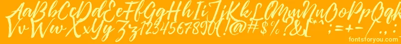 Pennelo Free Demo Font – Yellow Fonts on Orange Background