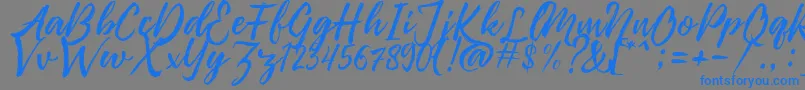 Pennelo Free Demo Font – Blue Fonts on Gray Background