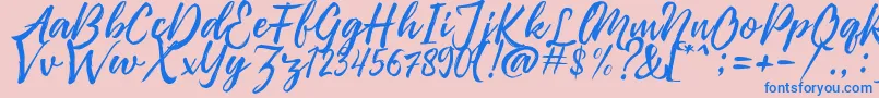 Pennelo Free Demo Font – Blue Fonts on Pink Background