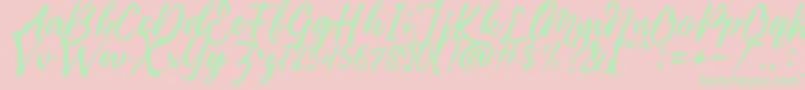 Pennelo Free Demo Font – Green Fonts on Pink Background