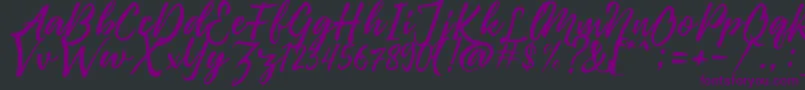 Pennelo Free Demo Font – Purple Fonts on Black Background