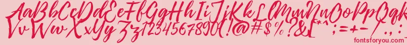 Pennelo Free Demo-Schriftart – Rote Schriften auf rosa Hintergrund