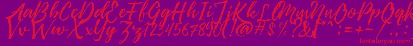 Pennelo Free Demo Font – Red Fonts on Purple Background