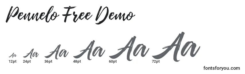 Größen der Schriftart Pennelo Free Demo (136655)