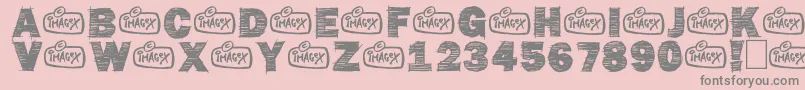 フォントPenstriped – ピンクの背景に灰色の文字