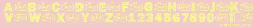 Penstriped-Schriftart – Gelbe Schriften auf rosa Hintergrund