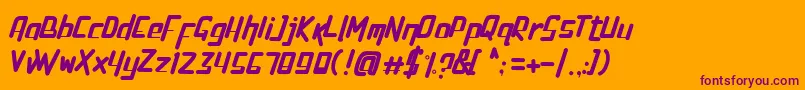 PenTagon Font – Purple Fonts on Orange Background