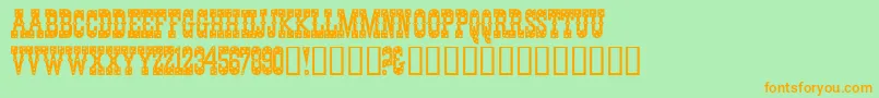 Pentagon Font – Orange Fonts on Green Background