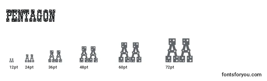 Pentagon (136658) Font Sizes