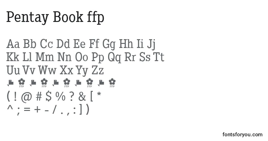 A fonte Pentay Book ffp – alfabeto, números, caracteres especiais