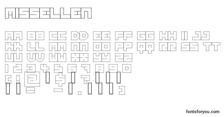 Czcionka MissEllen – alfabet, cyfry, specjalne znaki