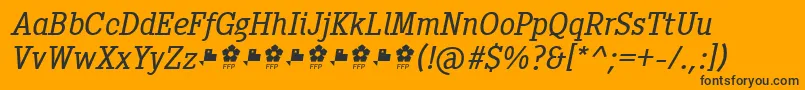 fuente Pentay Book Italic ffp – Fuentes Negras Sobre Fondo Naranja