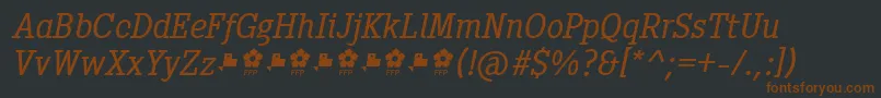 Шрифт Pentay Book Italic ffp – коричневые шрифты на чёрном фоне