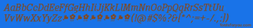 Pentay Book Italic ffp Font – Brown Fonts on Blue Background
