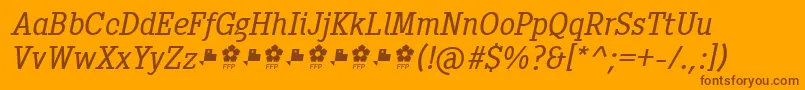 fuente Pentay Book Italic ffp – Fuentes Marrones Sobre Fondo Naranja