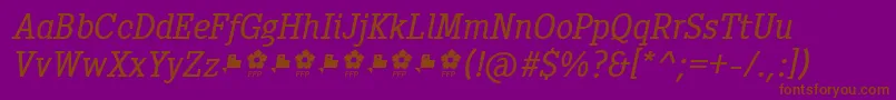 Шрифт Pentay Book Italic ffp – коричневые шрифты на фиолетовом фоне