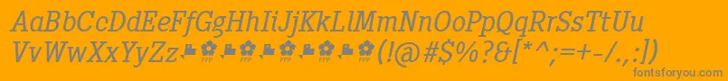 Pentay Book Italic ffp-Schriftart – Graue Schriften auf orangefarbenem Hintergrund