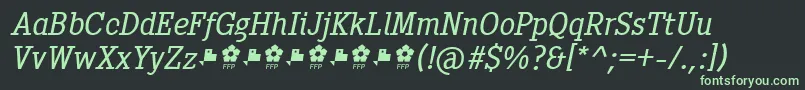 Fonte Pentay Book Italic ffp – fontes verdes em um fundo preto