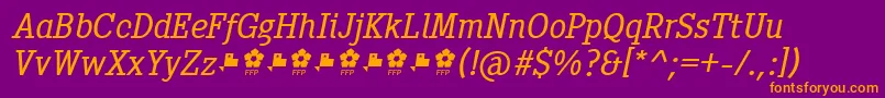 Pentay Book Italic ffp Font – Orange Fonts on Purple Background