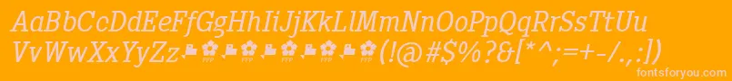 Police Pentay Book Italic ffp – polices roses sur fond orange