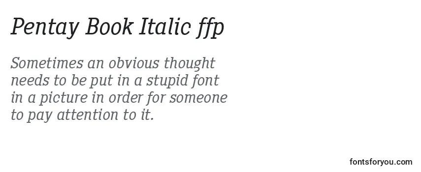 Reseña de la fuente Pentay Book Italic ffp